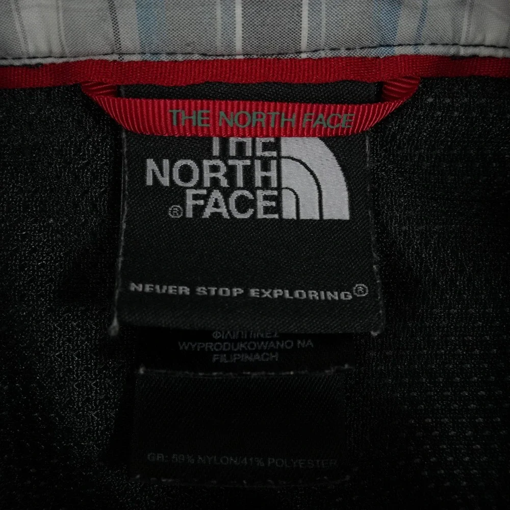 The North Face Short Sleeve Pine Knot Woven Flannel Shirt Mens L Gray Plaid‎